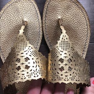 Tory Burch EUC Gold Roselle Sandals Sz 9
